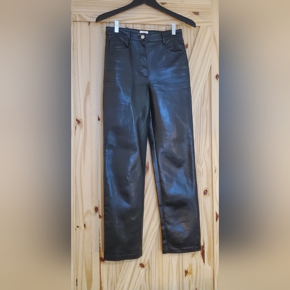Aritzia Wilfred Size 2 Black Vegan Leather The Melina Pant - Picture 9 of 9